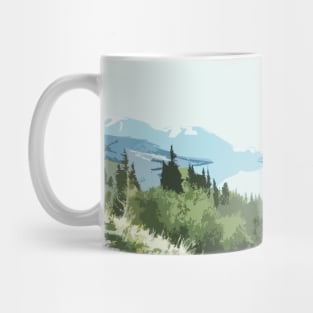 Calm Lake Snow Mountains Abstract Mug